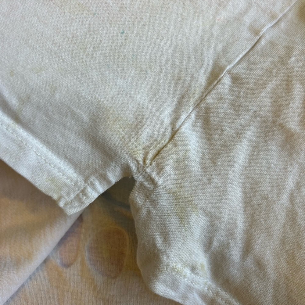 Zara White Tee with Blue Daisy and Yellow Center - Picture 3 of 4